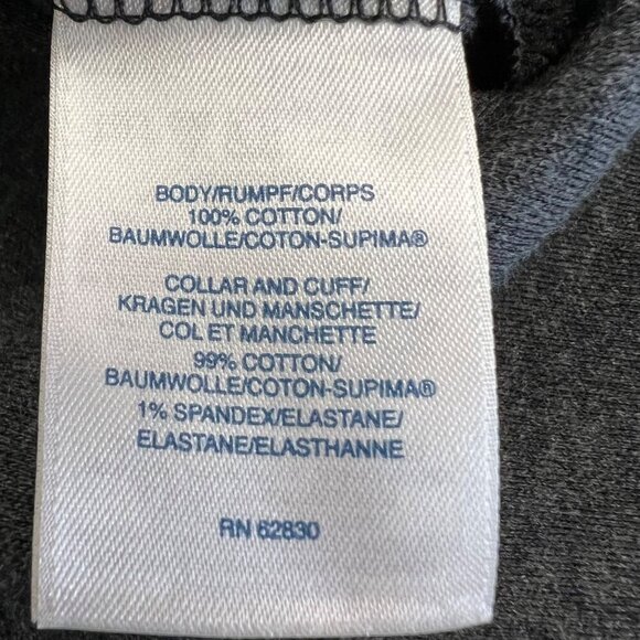 Lands' End Men's Charcoal Polo Shirt Short Sleeve Size Large - Picture 9 of 9